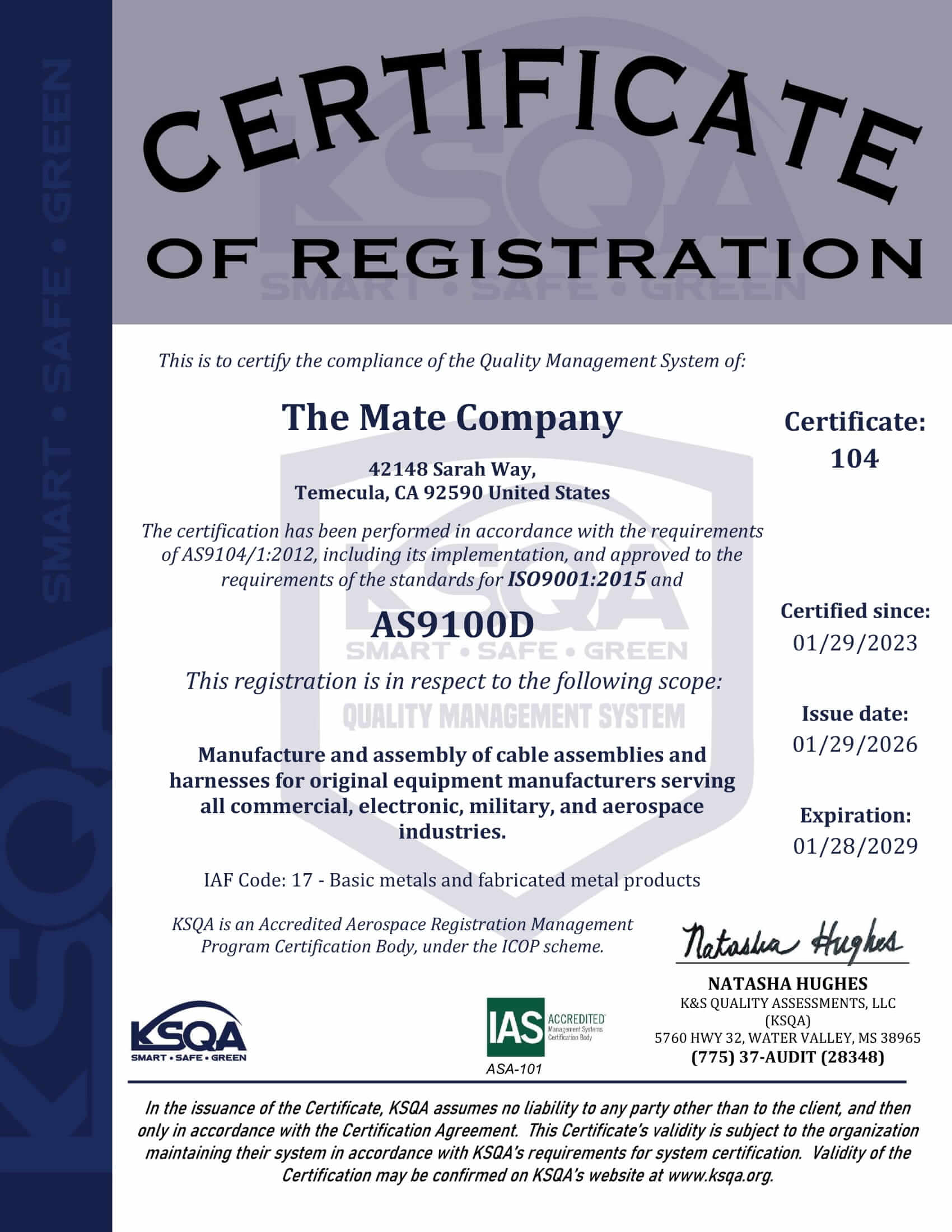TMC Iso Certificate